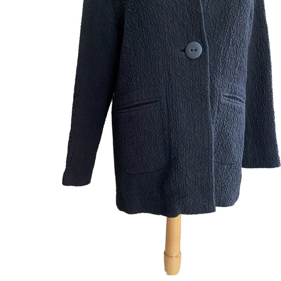 Eileen Fisher Crinkle Wool Linen Blazer Oversized Lagenlook Long Mature-XS - Picture 2 of 14